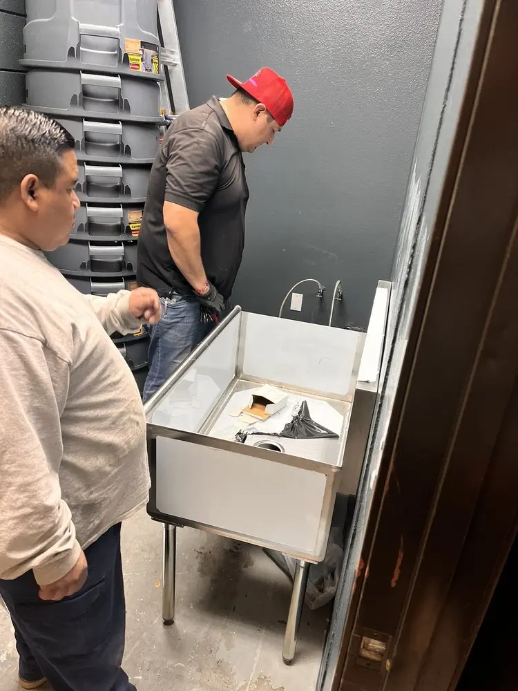 Commercial plumbing and sink installation in Brooks